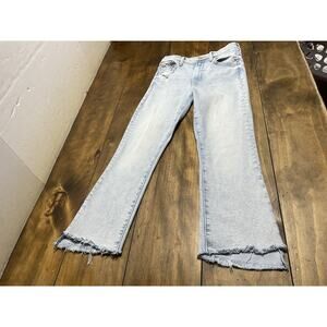 MOTHER Jeans The Insider Crop Step Fray Size 25 Smooth Sailing Raw Hem